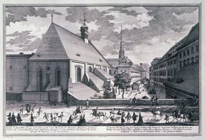 Zicht op de St. Jacobskerk, Wenen door Salomon after Kleiner